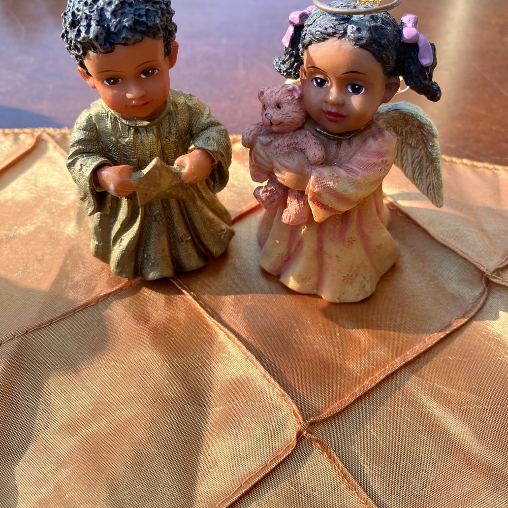 Beautiful 2 inch African American Angel figurines.